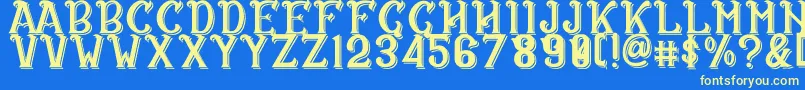 CS Rosalia Double Font – Yellow Fonts on Blue Background