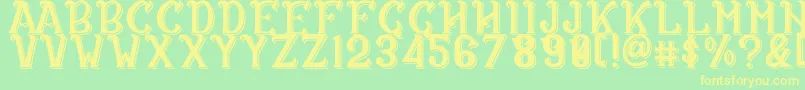 CS Rosalia Double Font – Yellow Fonts on Green Background