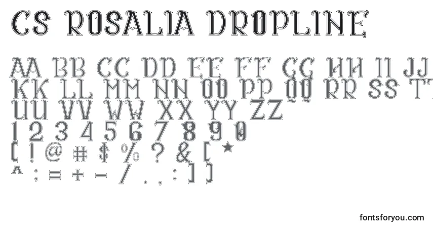 CS Rosalia Dropline Font – alphabet, numbers, special characters