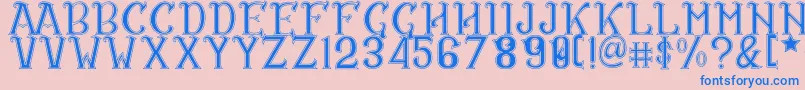 CS Rosalia Dropline Font – Blue Fonts on Pink Background