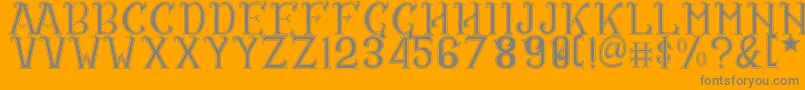 CS Rosalia Dropline-Schriftart – Graue Schriften auf orangefarbenem Hintergrund