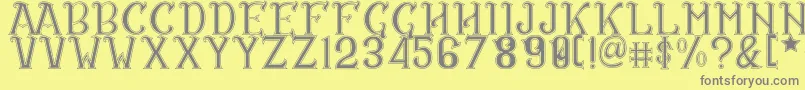 CS Rosalia Dropline Font – Gray Fonts on Yellow Background