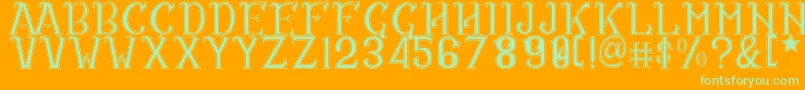 CS Rosalia Dropline Font – Green Fonts on Orange Background