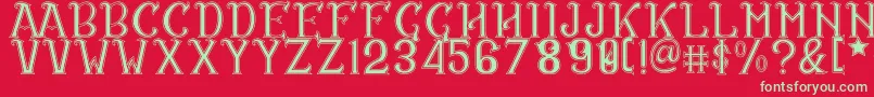 CS Rosalia Dropline Font – Green Fonts on Red Background