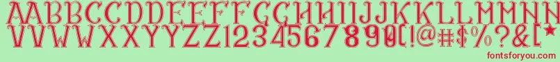CS Rosalia Dropline Font – Red Fonts on Green Background