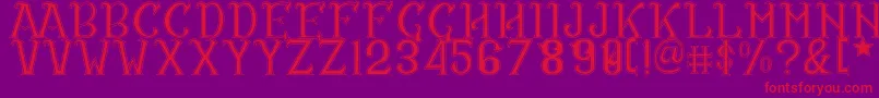 CS Rosalia Dropline-Schriftart – Rote Schriften auf violettem Hintergrund