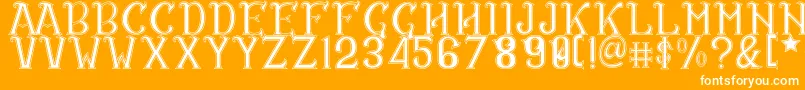 CS Rosalia Dropline-Schriftart – Weiße Schriften auf orangefarbenem Hintergrund