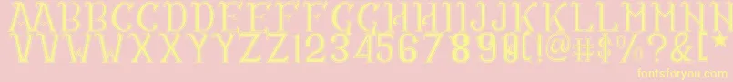 CS Rosalia Dropline Font – Yellow Fonts on Pink Background