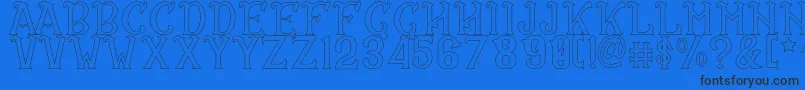CS Rosalia Outline Font – Black Fonts on Blue Background