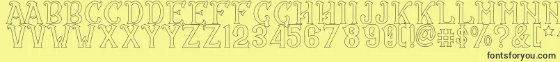 CS Rosalia Outline Font – Black Fonts on Yellow Background