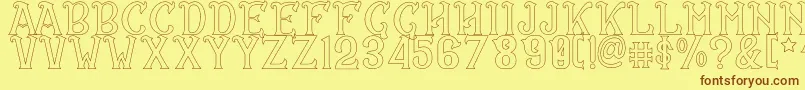 CS Rosalia Outline Font – Brown Fonts on Yellow Background