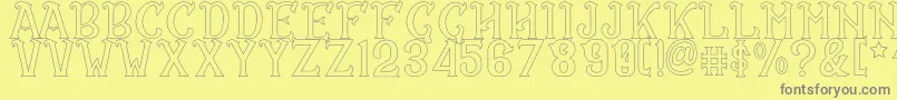 CS Rosalia Outline Font – Gray Fonts on Yellow Background