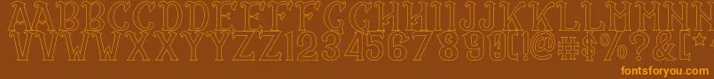 CS Rosalia Outline Font – Orange Fonts on Brown Background