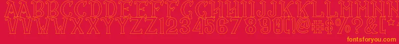 CS Rosalia Outline Font – Orange Fonts on Red Background