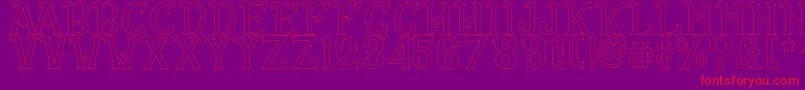 CS Rosalia Outline-Schriftart – Rote Schriften auf violettem Hintergrund