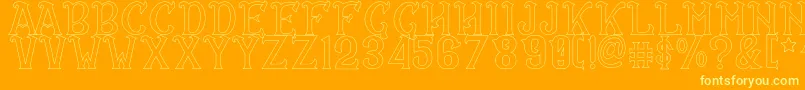 CS Rosalia Outline Font – Yellow Fonts on Orange Background