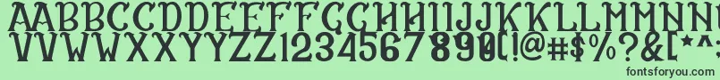 フォントCS Rosalia Regular – 緑の背景に黒い文字