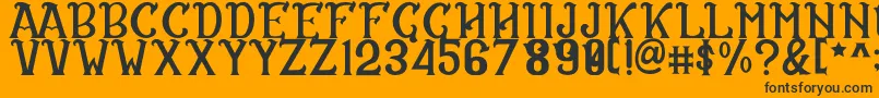 CS Rosalia Regular-fontti – mustat fontit oranssilla taustalla