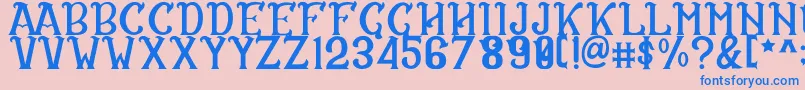 CS Rosalia Regular-fontti – siniset fontit vaaleanpunaisella taustalla