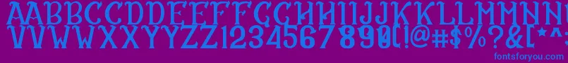 フォントCS Rosalia Regular – 紫色の背景に青い文字