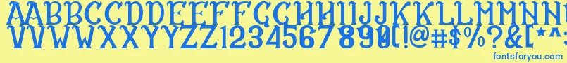 CS Rosalia Regular Font – Blue Fonts on Yellow Background
