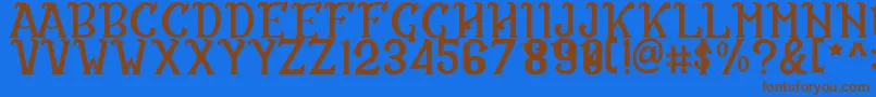 CS Rosalia Regular-Schriftart – Braune Schriften auf blauem Hintergrund