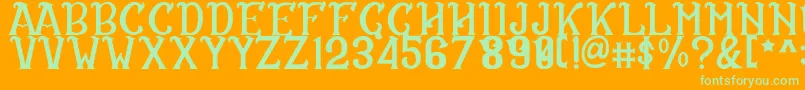 フォントCS Rosalia Regular – オレンジの背景に緑のフォント