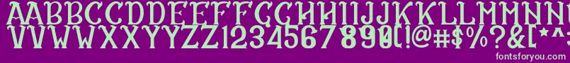 Шрифт CS Rosalia Regular – зелёные шрифты на фиолетовом фоне