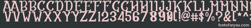 CS Rosalia Regular-fontti – vaaleanpunaiset fontit mustalla taustalla