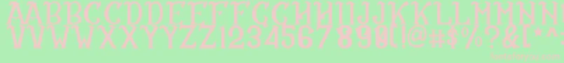 CS Rosalia Regular-Schriftart – Rosa Schriften auf grünem Hintergrund