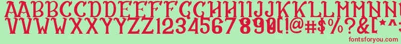 フォントCS Rosalia Regular – 赤い文字の緑の背景