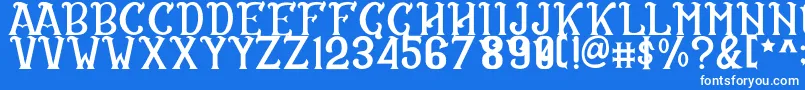 CS Rosalia Regular-fontti – valkoiset fontit sinisellä taustalla