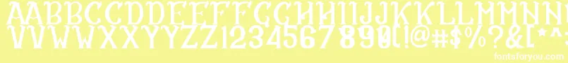CS Rosalia Regular-fontti – valkoiset fontit keltaisella taustalla