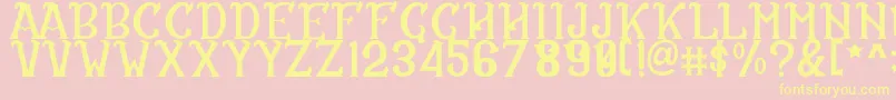 CS Rosalia Regular-fontti – keltaiset fontit vaaleanpunaisella taustalla