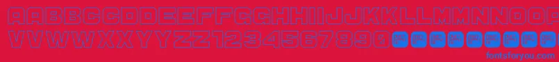 CS Sandreas Outline Font – Blue Fonts on Red Background