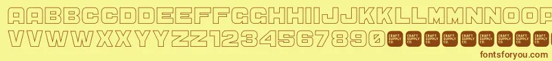 CS Sandreas Outline Font – Brown Fonts on Yellow Background
