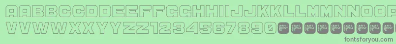 CS Sandreas Outline-Schriftart – Graue Schriften auf grünem Hintergrund
