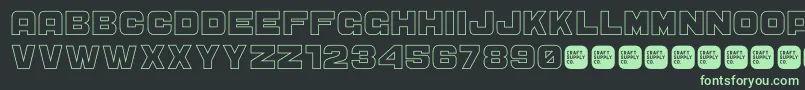 CS Sandreas Outline Font – Green Fonts on Black Background