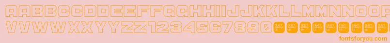 CS Sandreas Outline-Schriftart – Orangefarbene Schriften auf rosa Hintergrund