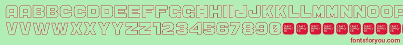 フォントCS Sandreas Outline – 赤い文字の緑の背景