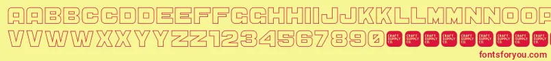 CS Sandreas Outline Font – Red Fonts on Yellow Background