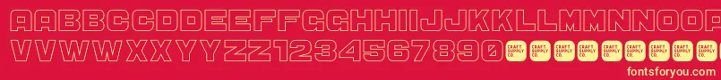 CS Sandreas Outline Font – Yellow Fonts on Red Background