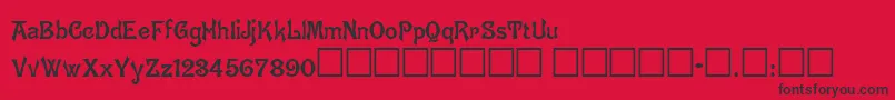 GhostlyNormal Font – Black Fonts on Red Background