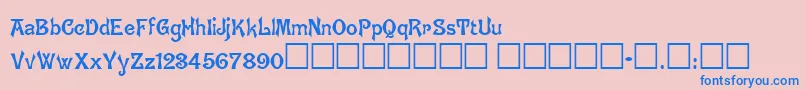 GhostlyNormal Font – Blue Fonts on Pink Background