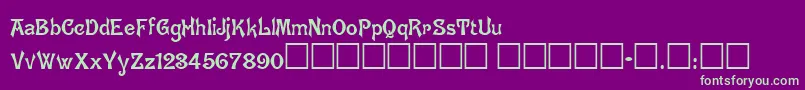 GhostlyNormal Font – Green Fonts on Purple Background