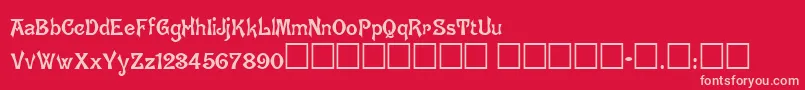 GhostlyNormal Font – Pink Fonts on Red Background