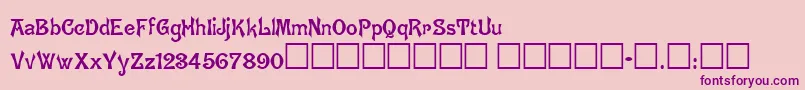 GhostlyNormal Font – Purple Fonts on Pink Background