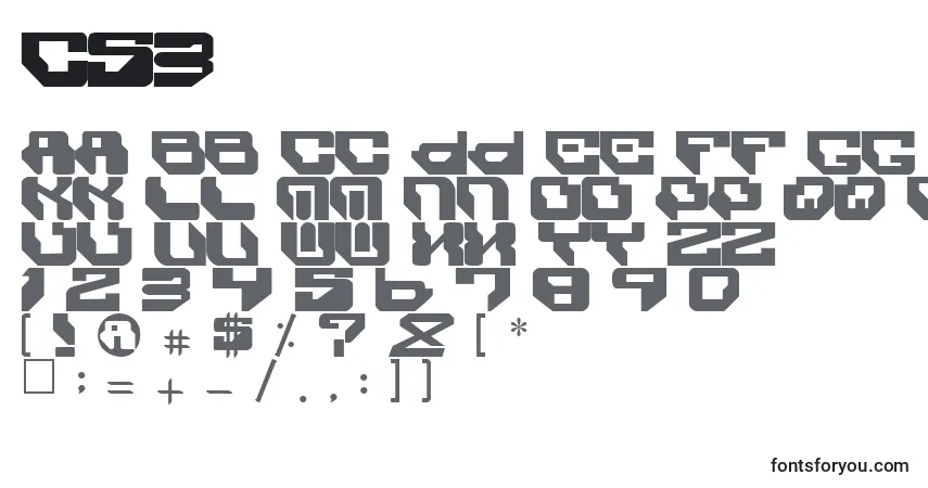 Schriftart Cs3 (124280) – Alphabet, Zahlen, spezielle Symbole