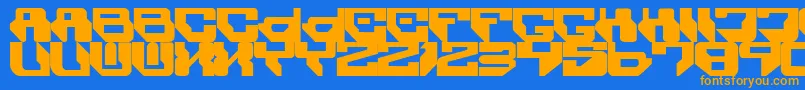 cs3 Font – Orange Fonts on Blue Background
