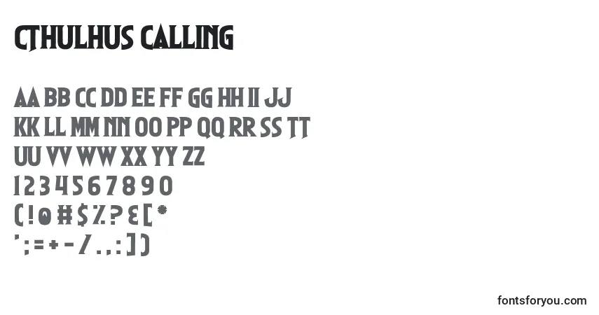 Cthulhus Calling-fontti – aakkoset, numerot, erikoismerkit